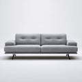 Sofa 3-osobowa z tkaniny poliestrowej jasnoszara/czarna 220 x 90 x 85 cm