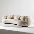 Kremowa łukowa sofa 3-osobowa bouclé 240 x 105 x 75 cm