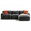 Grafitowa modułowa sofa narożna z szezlongiem, aksamit poliestrowy, 330 x 170 x 85 cm