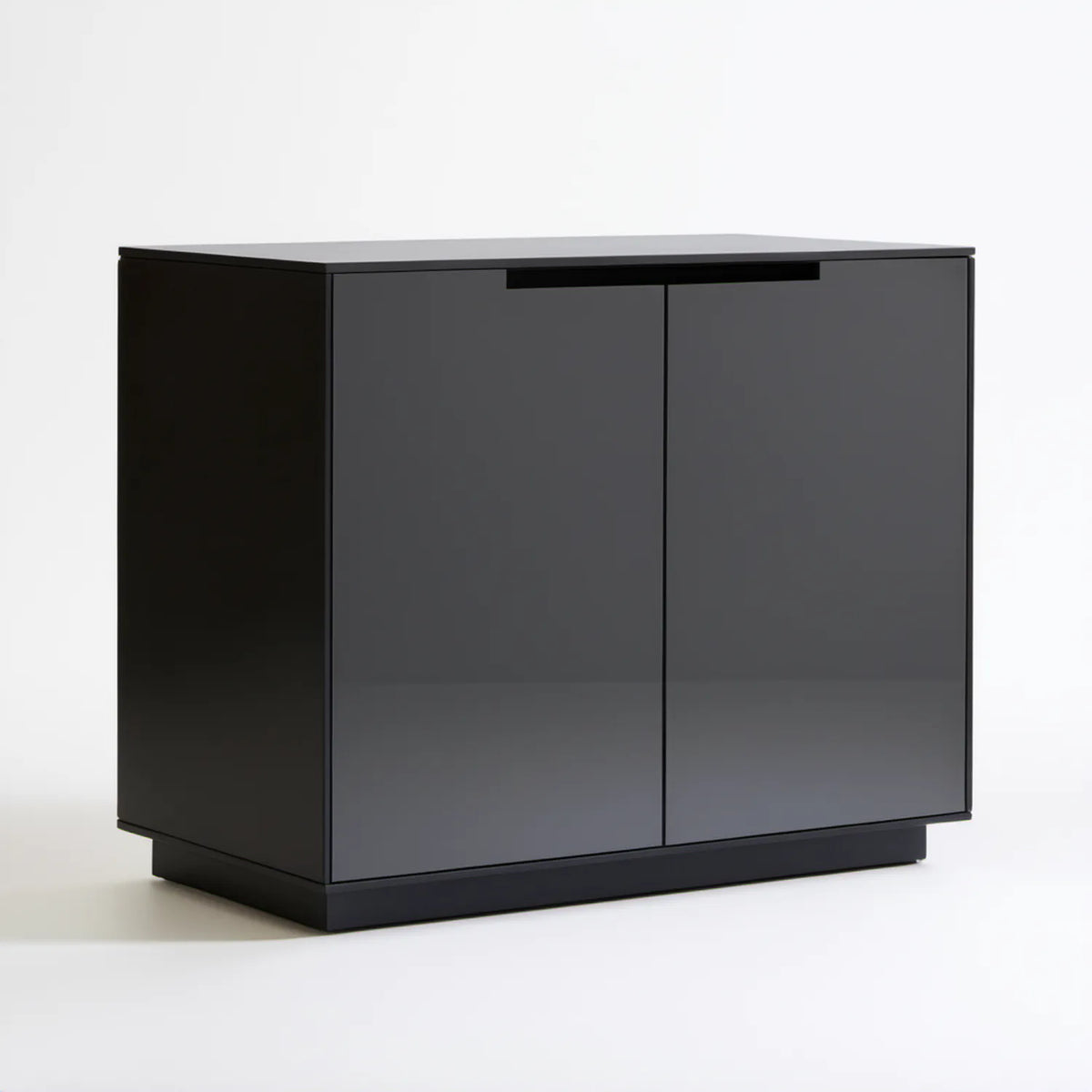 Dwudrzwiowa szafka dekoracyjna z płyty MDF i płyty wiórowej, czarno-antracytowa, 100 × 40 × 80 cm