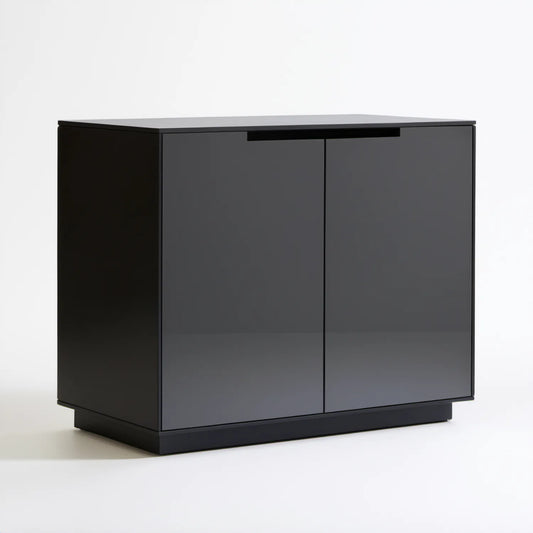 Dwudrzwiowa szafka dekoracyjna z płyty MDF i płyty wiórowej, czarno-antracytowa, 100 × 40 × 80 cm
