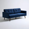 Sofa dwuosobowa granatowa z pikowanym oparciem, 180 x 82 x 86 cm