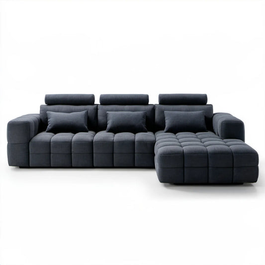 Modułowa sofa narożna w kształcie L, grafitowa, 330 x 170 x 78 cm