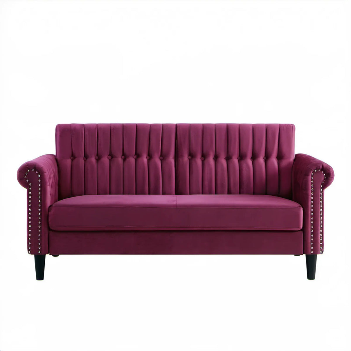 Dwuosobowa sofa aksamitna bordowa 140 x 84 x 96 cm