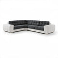 Modułowa sofa narożna w kształcie L, szaro-biała, 330 x 250 x 90 cm