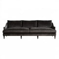 Trzyosobowa sofa z aksamitną tapicerką, antracytowo-czarna, 230 x 95 x 85 cm