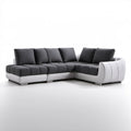 5-osobowa sofa modułowa w kształcie L, czarno-biała, 320 x 220 x 90 cm