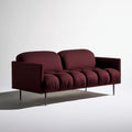 Dwuosobowa sofa bordowa z czarnymi nogami, 160 x 85 x 78 cm