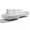 Biała sofa narożna lewostronna w kształcie L z tapicerką PU, 300 x 170 x 90 cm