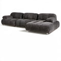 Grafitowa modułowa sofa narożna z prawostronnym szezlongiem, sztruksowa, 330 x 210 x 85 cm