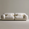 Kremowa sofa modułowa 2-osobowa bouclé 200 x 95 x 75 cm