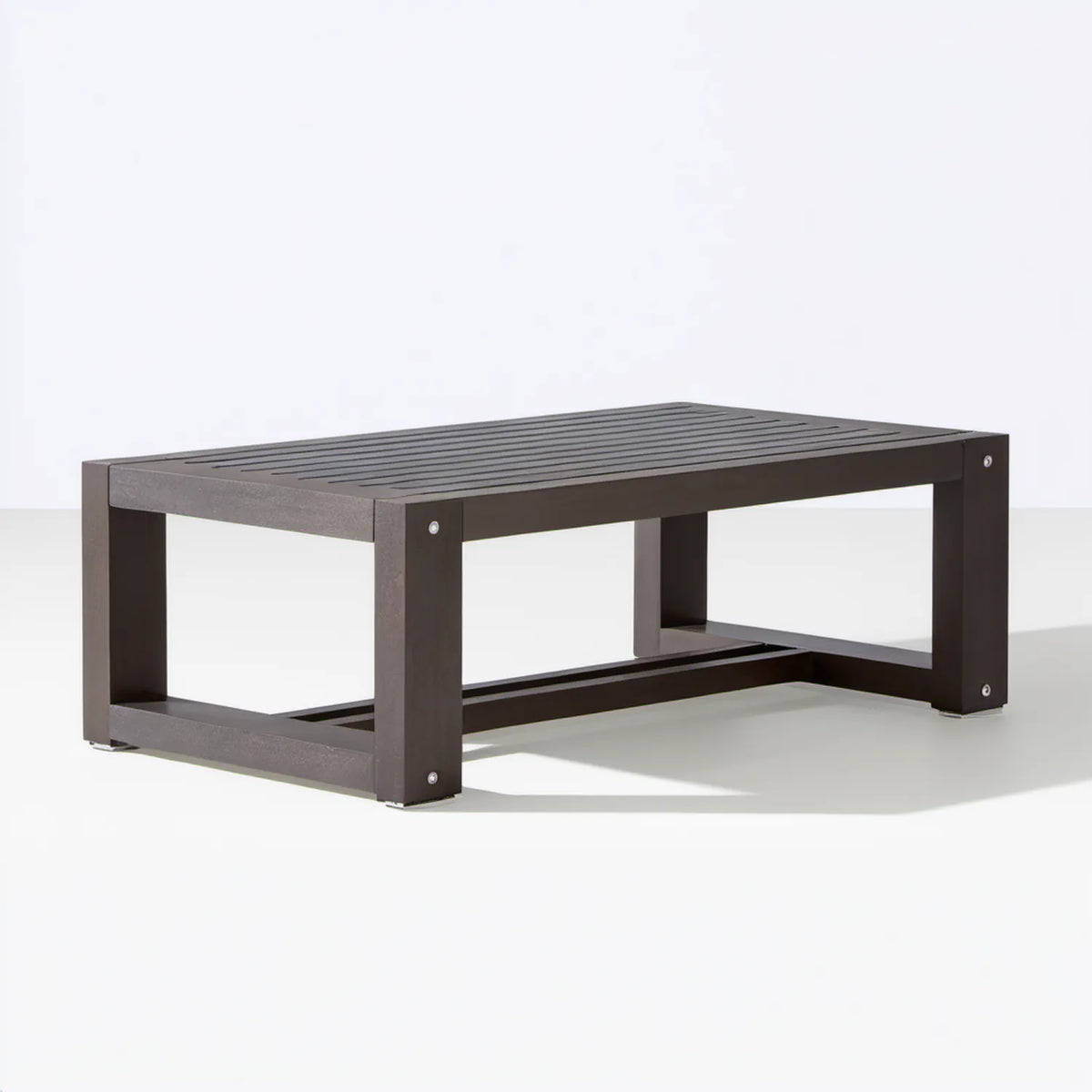 Prostokątny stolik kawowy aluminiowy ciemnobrązowy 100 x 60 x 45 cm