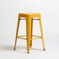 Żółty hoker barowy stalowy 30 x 30 x 76 cm