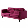 Trzyosobowa sofa z aksamitu bordowa 208 x 86 x 88 cm