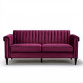 Dwuosobowa sofa welurowa bordowa 160 x 85 x 82 cm
