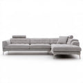 Jasnoszara sofa narożna 4-osobowa w kształcie L z szezlongiem, 300 × 170 × 85 cm