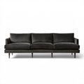 Czarna sofa trzyosobowa z welurową tapicerką poliestrową 230 x 90 x 84 cm