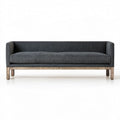 Grafitowa sofa 3-osobowa z naturalnymi drewnianymi nogami 180 x 78 x 78 cm